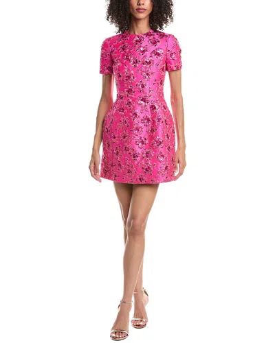 Valentino Ricamato Silk-blend Mini Dress In Pink