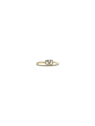 Valentino Garavani Ring | Vlogo Signature Strass | Metallo/ In Oro 18/crystal Silver Shade