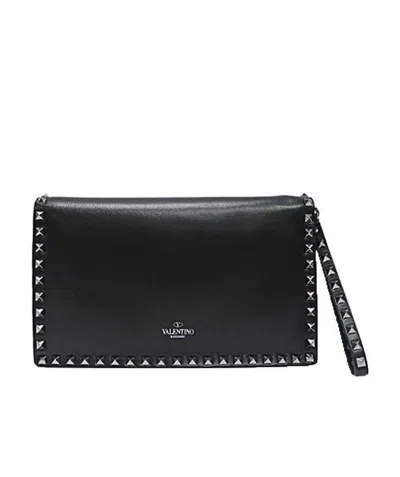 Valentino Garavani Rivet Decorated Handbag In Black