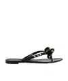 Valentino Heel Sandals With Bow Accent And Studded Embellishments In Black