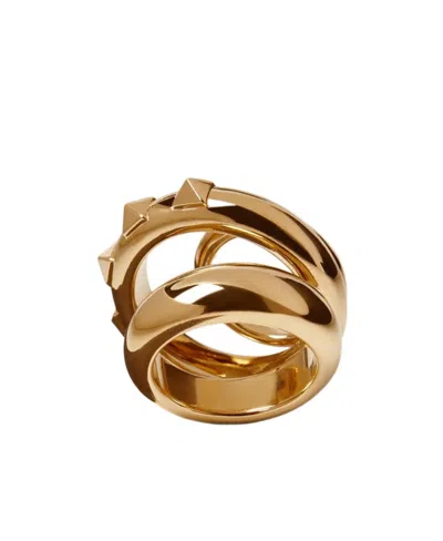 Valentino Garavani Rivet Detail Ring In Yellow