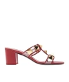 Valentino Rivet High Heel Sandals In Red