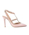 Valentino Garavani Rivet Leather High Heels In Nude