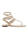 Valentino Rockstud Flip-flop Sandals In Nude