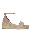 Valentino Pink Rockstud Flat Sandals In Nude