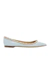 Valentino Rockstud Patent Leather Ballet Flats In Blue