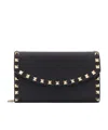 Valentino Rockstud Mini Grainy Leather Wallet On Chain