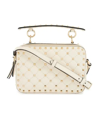 Valentino Garavani Rivet Shoulder Bag In Nude