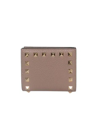 Valentino Garavani Rivet Wallet In Brown
