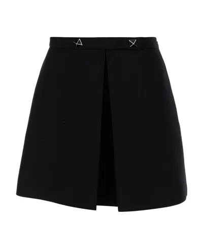 Valentino Riveted Detail Skirt In Black