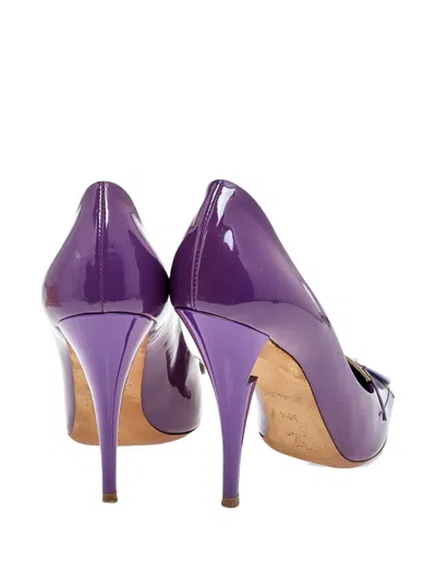Pre-owned Valentino Garavani Riviera Patchwork Heeled Pumps In Purple
