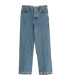 Valentino Five-pocket Denim Trousers Featuring Button Embellishments In Blue