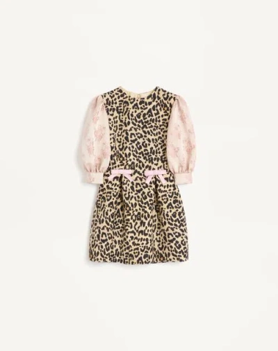 VALENTINO VALENTINO CREPE COUTURE SHORT DRESS WITH ANIMALIER PRINT WOMAN ANIMAL PRINT/ROSE 42