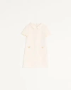 Valentino Robe Courte En Crêpe Couture Femme Ivoire 46