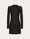 Valentino Strong-shoulder Bow Backless Mini Dress In Black