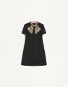 Valentino Robe Courte En Crêpe Couture Femme Noir 50 In Black