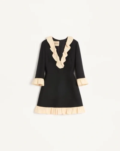 VALENTINO VALENTINO CREPE COUTURE SHORT DRESS WOMAN BLACK/BIRCH 44