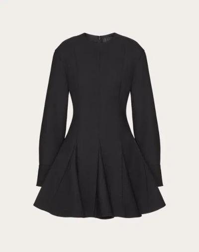 Valentino Robe Courte En Crêpe Luxury Femme Noir 44