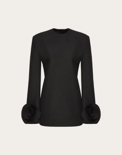 Valentino Robe Courte En Double Compact Drill Femme Noir 40 In Black