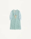 Valentino Robe Courte En Heavy Lace Femme Bleu D'azur 46 In Bleu D'azur