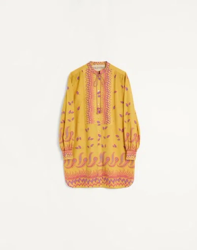 Valentino Printed Cotton Muslin Shirt Dress In Multi