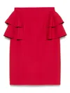 Valentino Ruffled-detailing Midi Skirt In Red