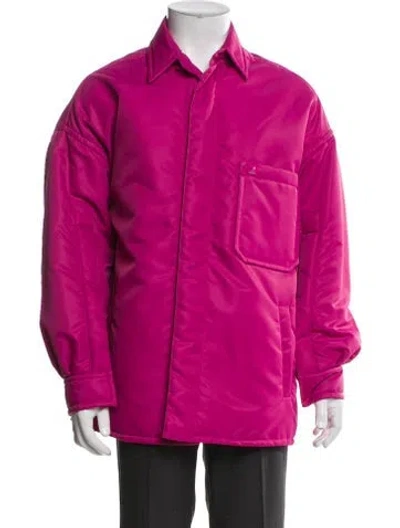 Pre-owned Valentino Rockmance Accents Puffer Coat In Pink