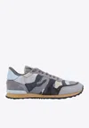 Valentino Rockrunner Camouflage Low-top Sneakers In Gray