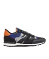 Valentino Garavani Camouflage-print Rockunner Sneaker In Blue