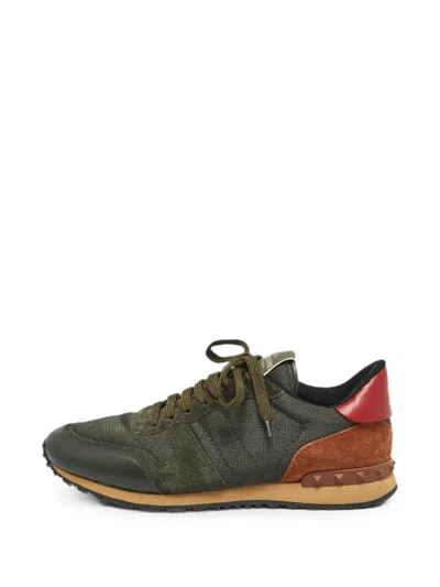 Pre-owned Valentino Garavani Rockrunner Lace-up Sneakers In Green