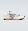 Valentino Men's Rockrunner Camo-print Mesh Runner Sneakers In Weiss