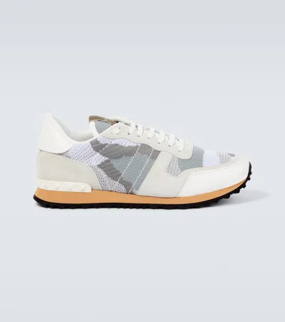 Valentino Garavani Gray Rockrunner Sneakers In 52x Bianco-pastel Gr