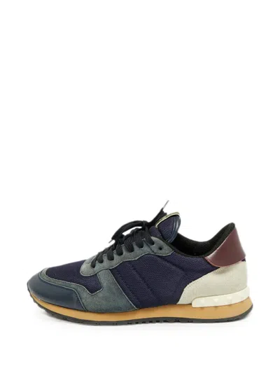 Pre-owned Valentino Garavani Rockrunner Low-top Sneakers In Blue