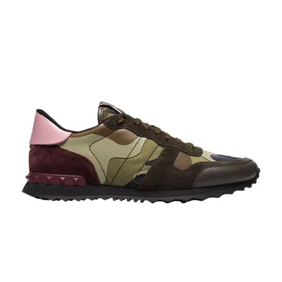 Pre-owned Valentino Garavani Valentino Rockrunner Rockstud Lace 'olive Camo' | Green | Men's Size 41