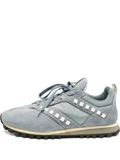 Pre-owned Valentino Garavani Rockrunner Suede Sneakers In Blue