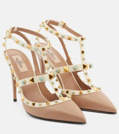 Valentino Garavani Rockstud 100 Leather Pumps In Multicoloured