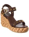 Valentino Rockstud 100 Leather Wedge Sandal