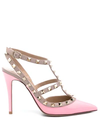 Valentino Garavani Rockstud 100mm Patent-leather Pumps In Nude