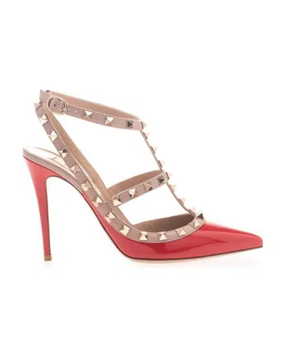Valentino Garavani Rockstud 100mm Patent Pumps In Nude