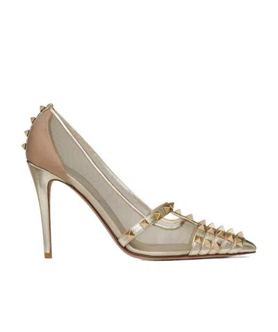 Valentino Garavani Rockstud 100mm Pointed Pumps In White