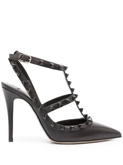 Valentino Garavani Rockstud 100mm Pointed-toe Pumps In Brown