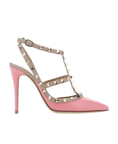 Valentino Garavani Rockstud 100mm Patent-leather Pumps In Nude