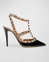 Valentino Garavani Rockstud 100mm Slingback High-heel Pumps In Black