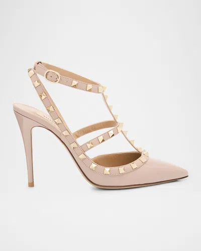 Valentino Garavani Rockstud 100mm Slingback High-heel Pumps In Pink