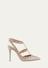 Valentino Rockstud 65 Patent Leather Pumps In Poudre