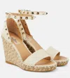 Valentino Rockstud Double T. 15/105 Wedge Espadrilles In White