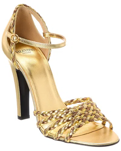 Valentino Garavani Valentino Rockstud 105 Leather Sandal In Animal Print