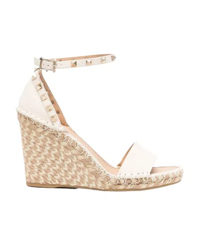 VALENTINO GARAVANI VALENTINO GARAVANI ROCKSTUD OPEN TOE WEDGE ESPADRILLES