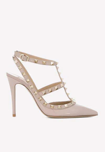 Valentino Garavani Rockstud 110 Grained Leather Pumps In Blush