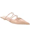 Valentino Smooth Leather Rockstud Wispy Mules In Beige